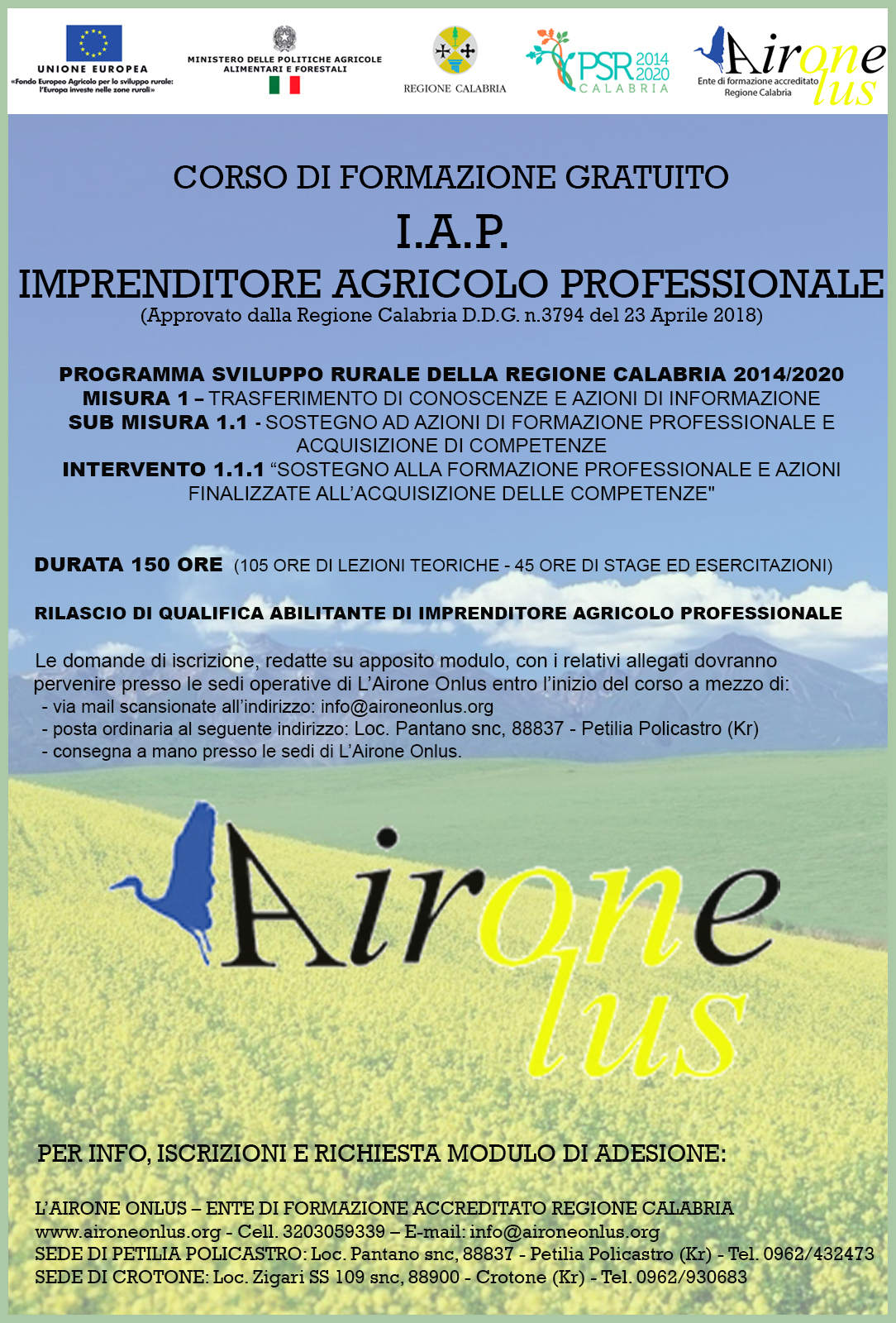 CORSO PER IMPRENDITORE AGRICOLO PROFESSIONALE (IAP ed.5)